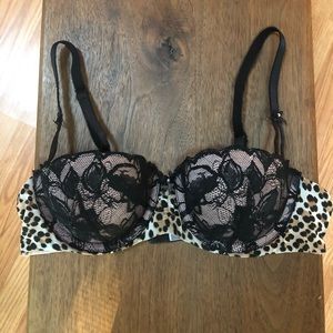 Leopard print/lace bra